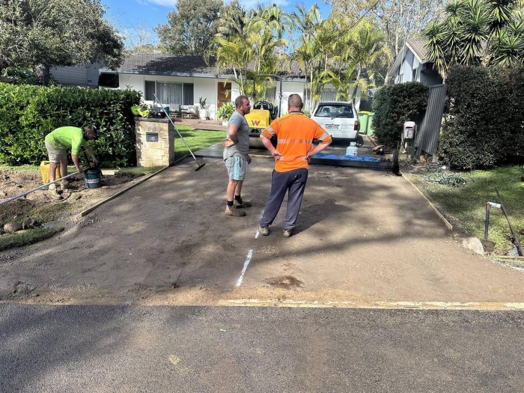 Driveway dug out and road base prepared, ready for asphalt